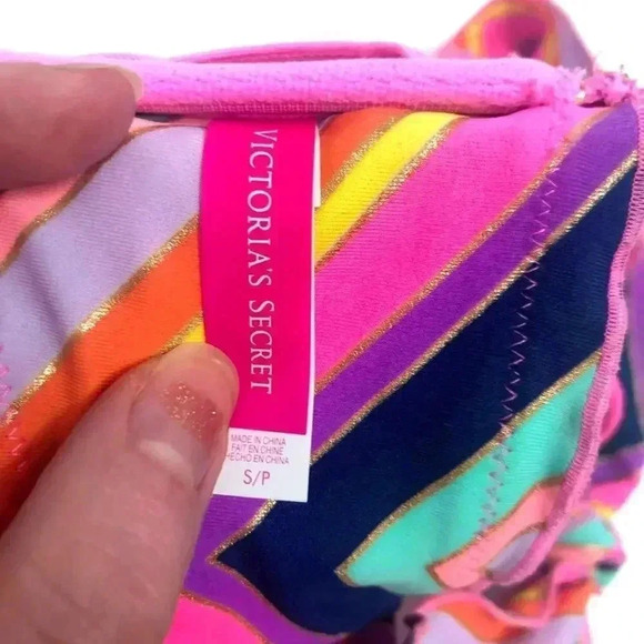 Victoria's Secret Multicolor Striped Tie Bikini - Picture 6 of 10
